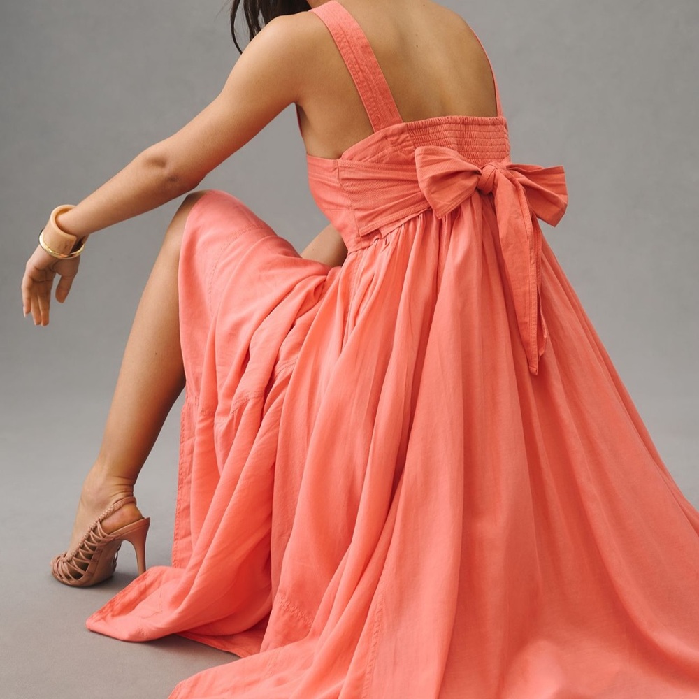 Coral Bow Sundress Dress